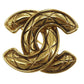 CHANEL CC Matelasse Pin Brooch Gold Plated France 1153 #CG854