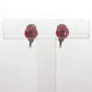 CHANEL CC Logos Earrings Pink Silver Clip-On 03C #BY524