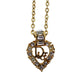 Christian Dior Logo Rhinestone Chain Necklace Gold #CD318