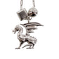 HERMES Long Necklace Dragon Silver #AH674