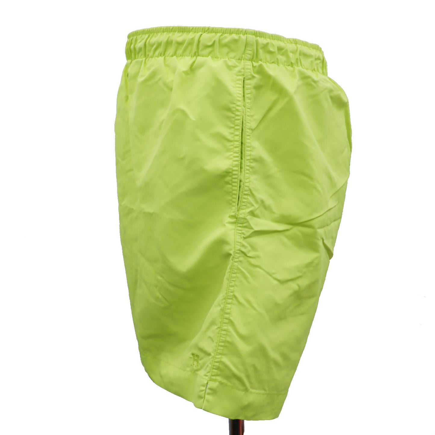 HERMES Logos Swim Pants Neon Yellow Nylon Size L #AG688
