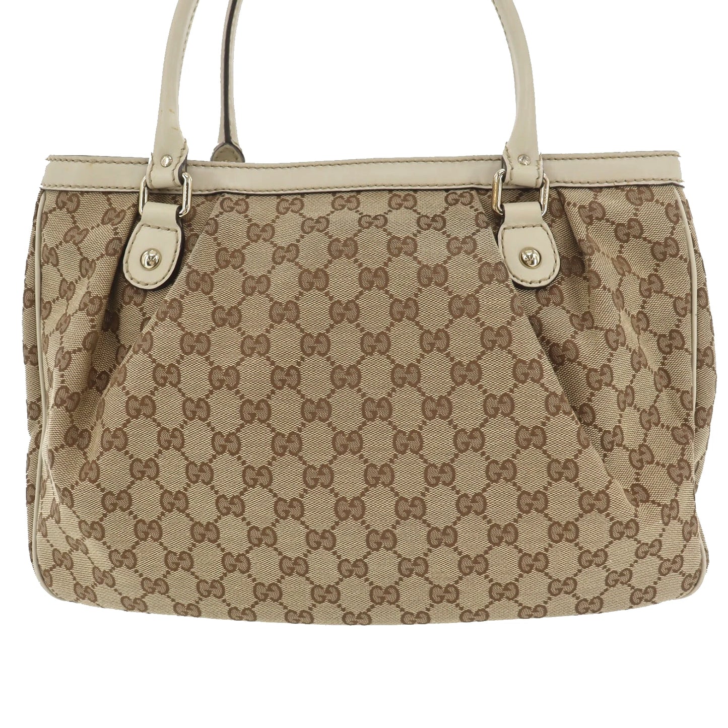 GUCCI Original GG Canvas Tote Handbag Brown #BR368