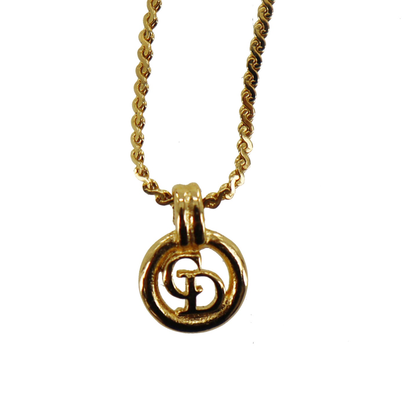 Christian Dior Logos Earrings & Necklace Gold Set Item #BO593 #BR49