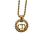 Christian Dior CD Logo Used Chain Necklace Gold Vintage #EB748 S