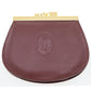 Cartier Must Line Logos Coin Case Clasp Purse Bordeaux Leather #AG831