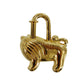HERMES Lion Motif Charm Top Cadena Gold Plated #CR160