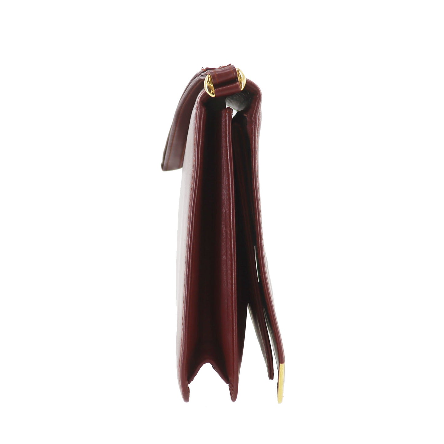 Cartier Must Line Logos Clutch Bag Bordeaux Leather #AH227