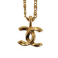 CHANEL CC Logos Gold Plated Chain Necklace 1982 #CU922