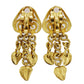 CHANEL CC Logos Earrings Gold Clip-On 95P #AG179