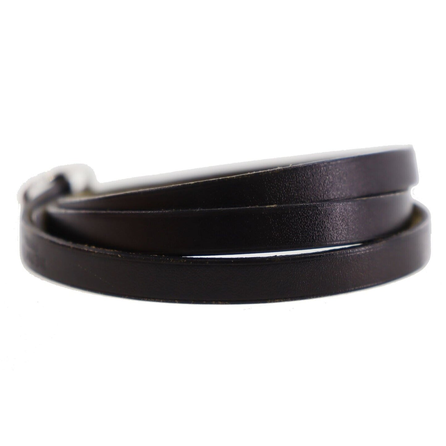 HERMES Api 3 Belt Leather Bracelet Paris Black #AG709