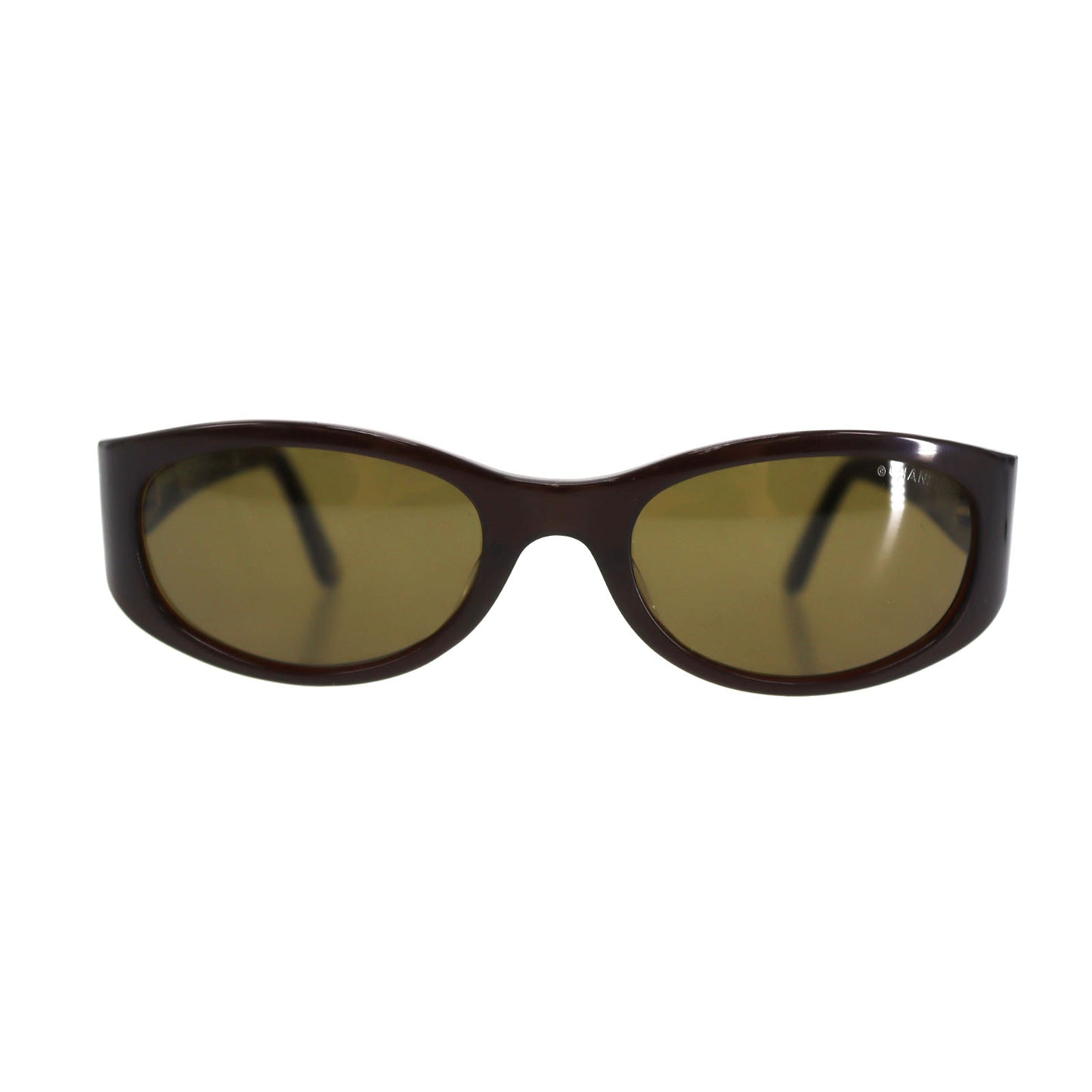 CHANEL Logos Sunglasses Brown Eye Wear #CO945