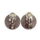 HERMES Circle Shell Silver Earrings Clip-On #CO67