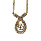 Christian Dior CD Logo Chain Necklace Rhinestone Gold-Plated #CB531