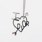 Christian Dior Logo Heart Used Chain Necklace Silver Vinatge #BO556