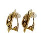 CHANEL CC Logos Earrings Gold Clip-On 94A #AG183