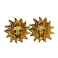 CHANEL Lion Motif Earrings 24 92 Gold Clip-On #CD564