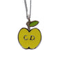 Christian Dior CD Logo Apple Motif Necklace Pendant Silver #CR775