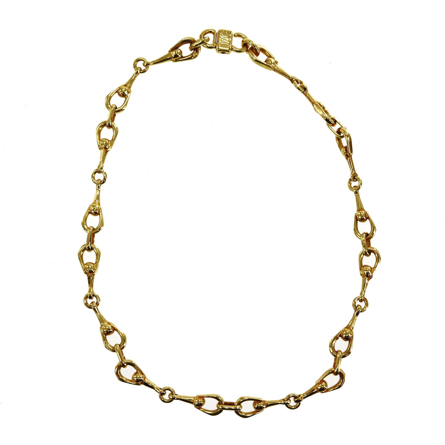 CELINE Logos Gold Plated Chain Necklace #CE506
