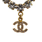CHANEL Logo Used Chain Necklace Rhinestone Gold 96A #CJ813