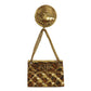 CHANEL Medallion Swing Bag Pin Brooch Gold Plated 2 6 #BX144