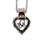 Christian Dior Heart Rhinestone Chain Necklace Silver #CS544