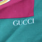 GUCCI Used Horse Riding Motif Scarf Green Silk Vintage #DA835