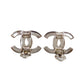 CHANEL CC Logos Earrings Silver Clip-On 98 P #CG63