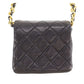 CHANEL Mini Matelasse Shoulder Bag Black Lambskin Leather #AH515