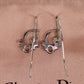 Dior Logos Piercing Hook Earrings Silver #CB310