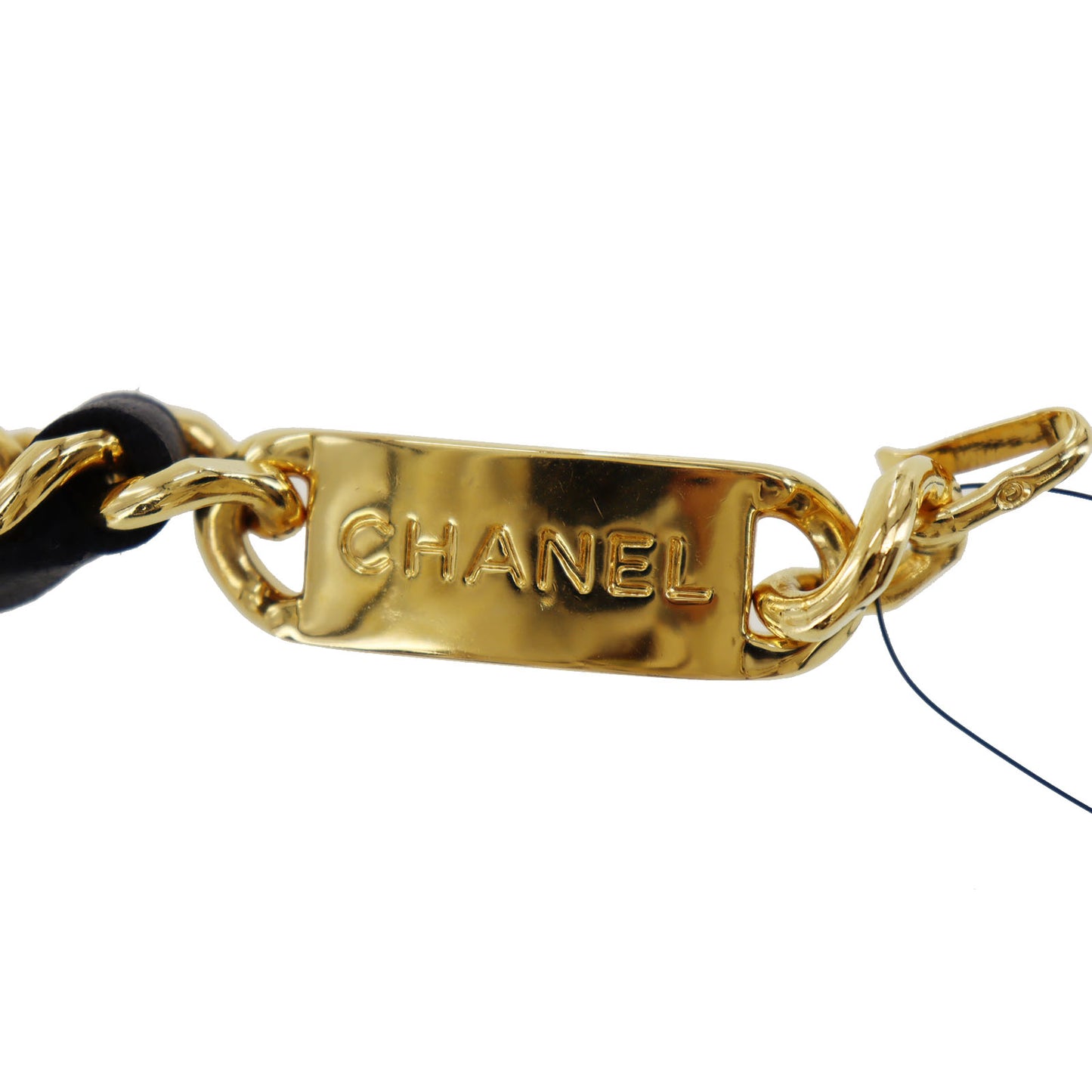 CHANEL CC Logos Chain Belt Black Gold #AH392
