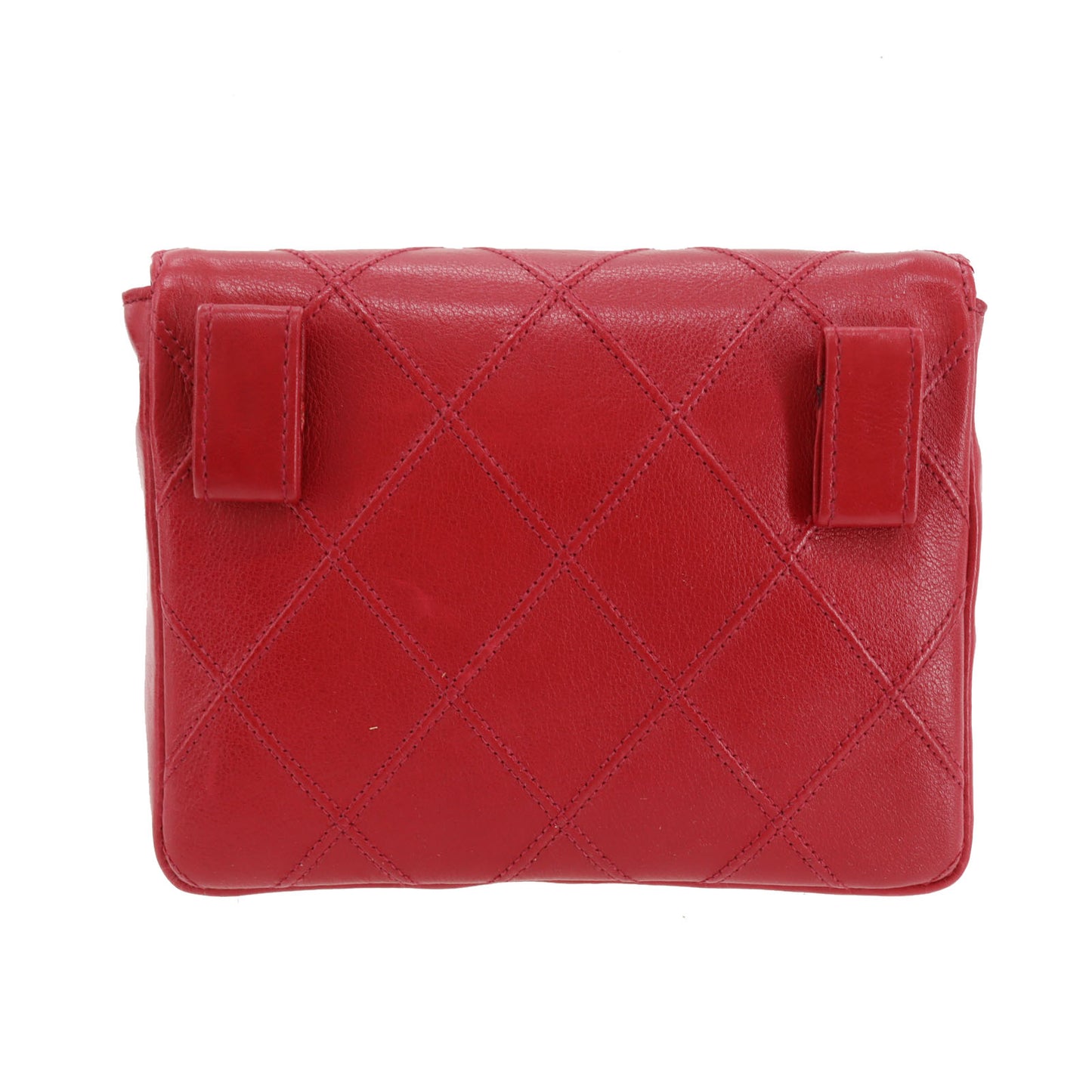 CHANEL Bicolore Bum Bag Red Leather Lambskin #CD921