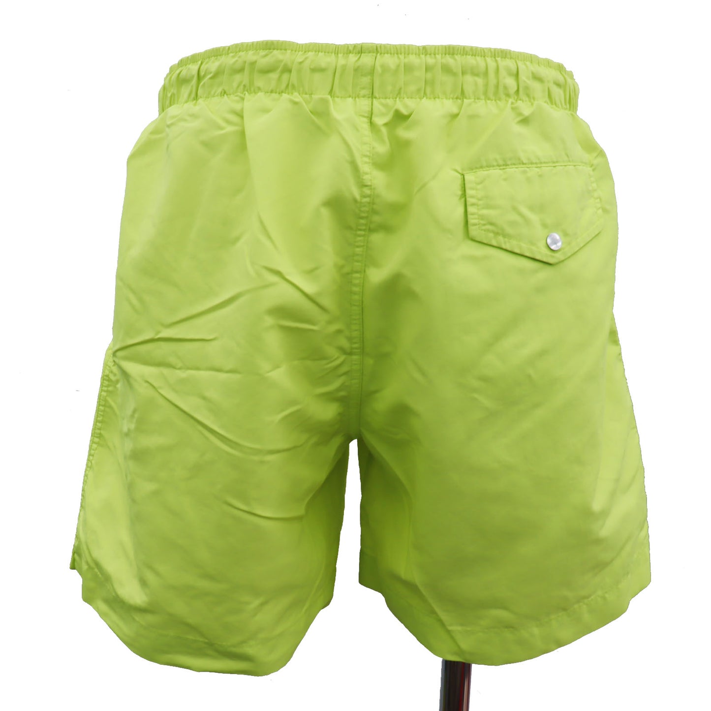 HERMES Logos Swim Pants Neon Yellow Nylon Size L #AG688