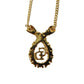 Christian Dior CD Logo Rhinestone Chain Necklace Gold #CO581