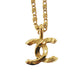 CHANEL CC Logos Gold Plated Chain Necklace 1982 #CU922