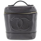 CHANEL CC Handbag Vanity Black Caviar Skin Leather #AH720