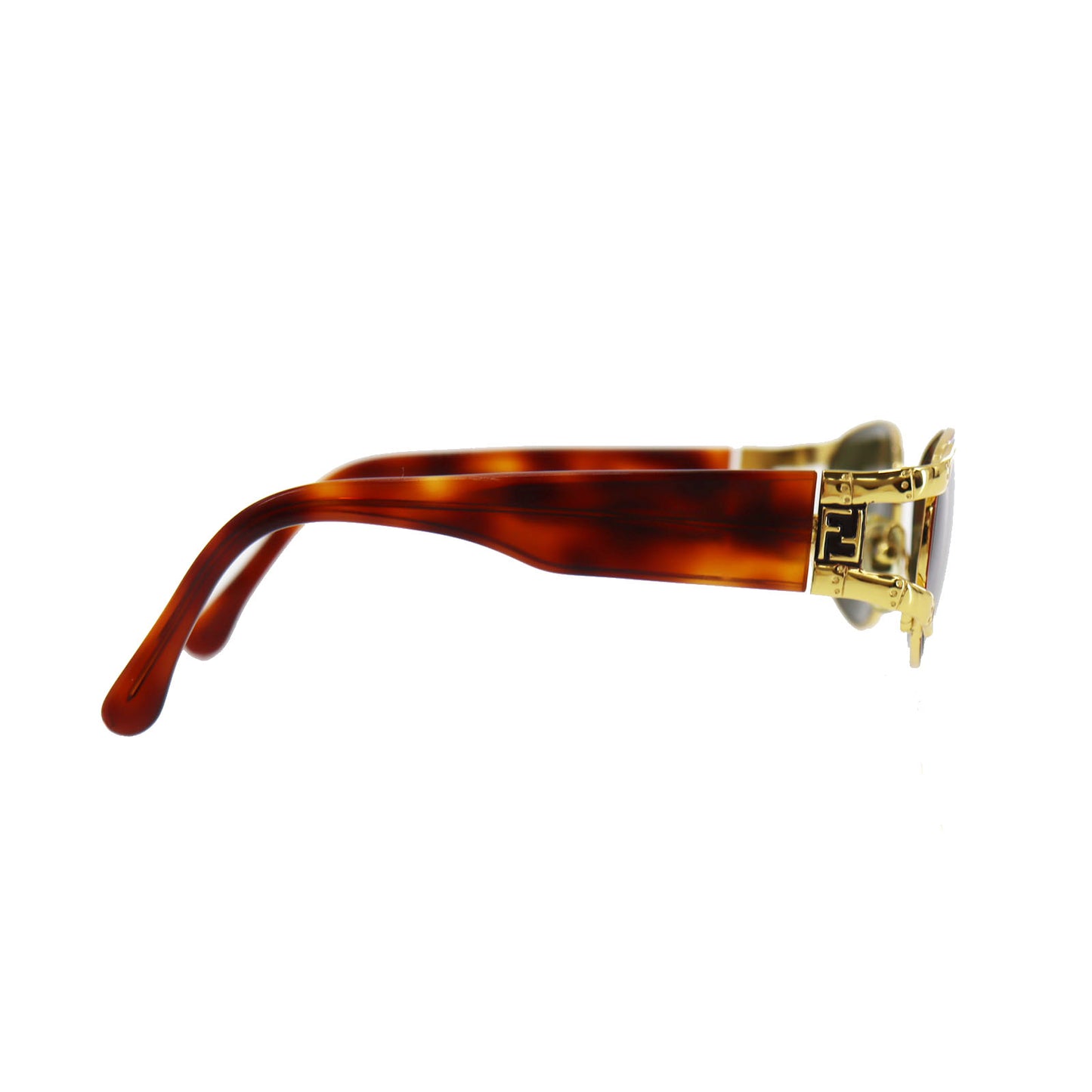 FENDI Sunglasses Black Brown Eye Wear #CO59