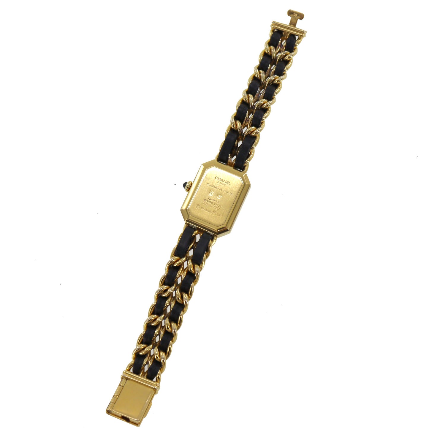 CHANEL Premiere Discontinued Wristwatches M Gold Black Quartz #BQ209