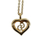 Christian Dior CD Logo Chain Heart Necklace Gold-Plated #CB75