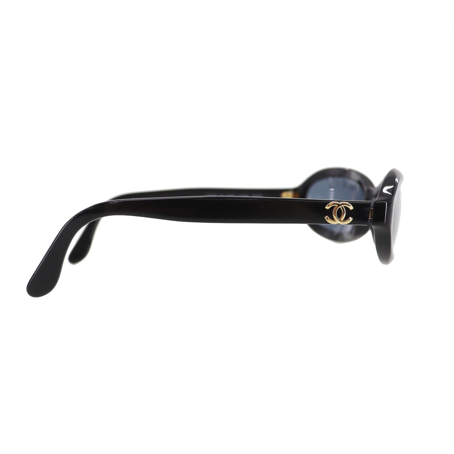 CHANEL CC Logos Sunglasses Plastic Black Eye Wear #CS692