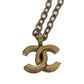 CHANEL CC Logos Necklace Pendant Gold-Plated 376 #CD725