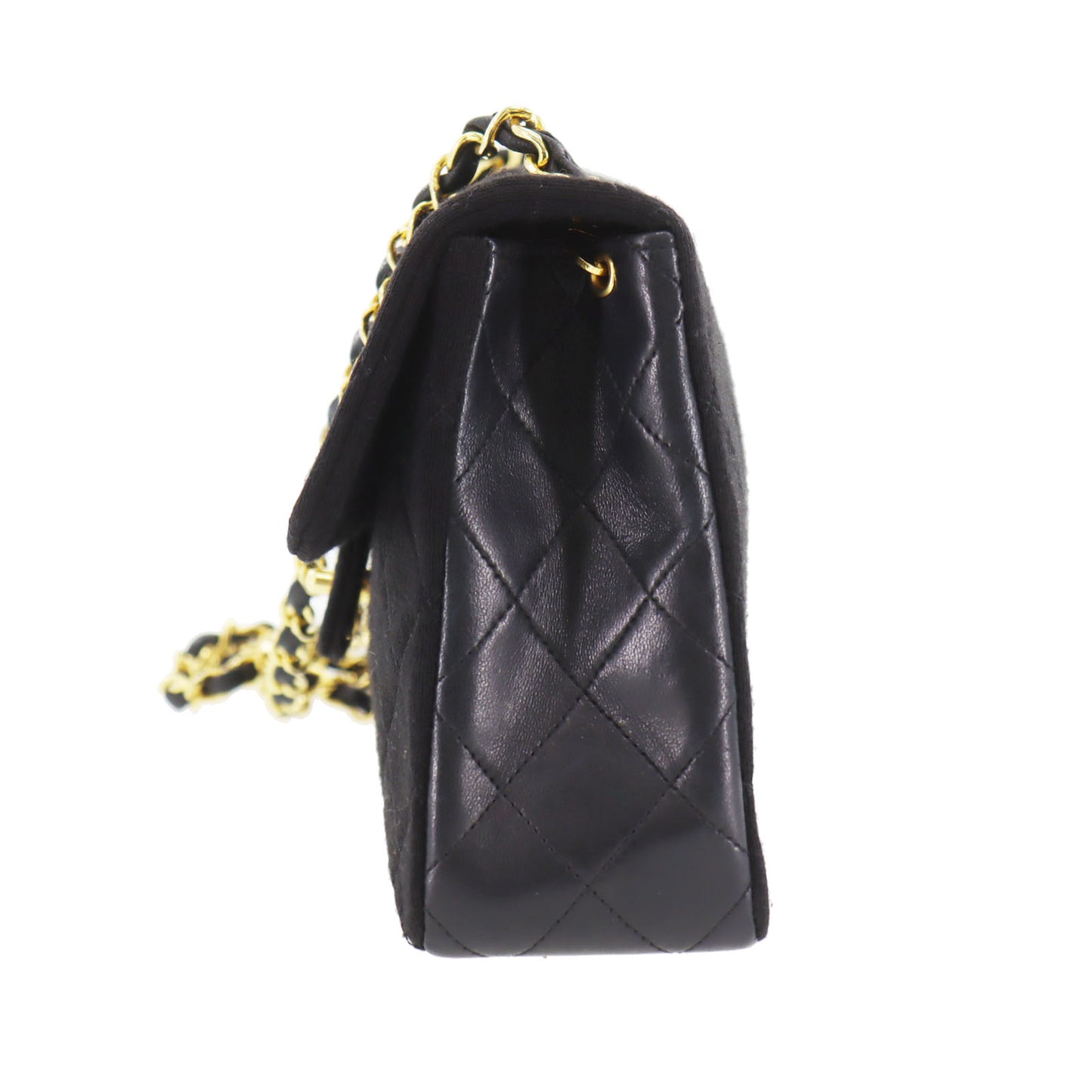 CHANEL Matelasse Shoulder Bag Crossbody Black Cotton #CK175