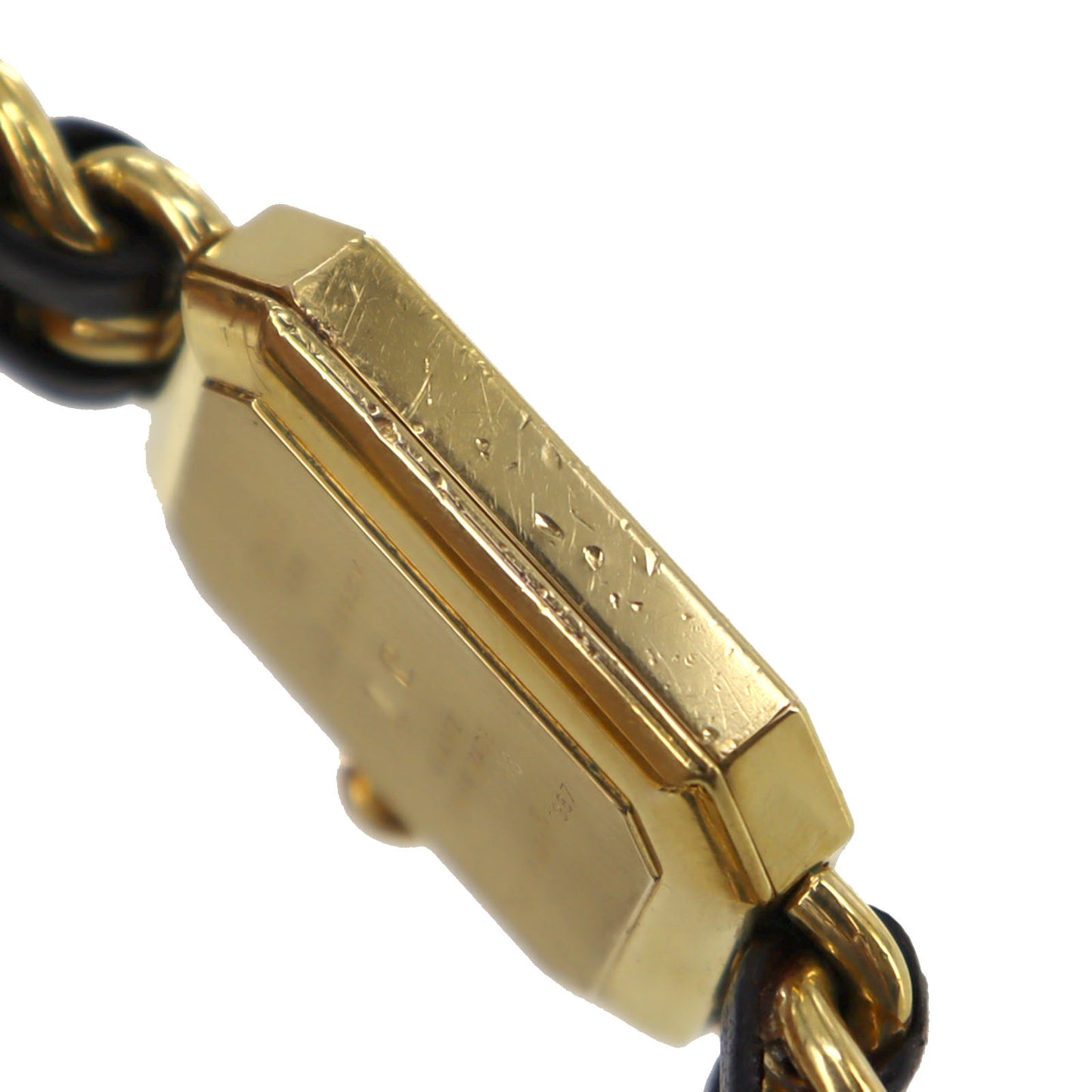 CHANEL Premiere Discontinued Wristwatches XL Gold Black Quartz #BS786