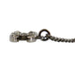 CHANEL CC Logos Rhinestone Silver Plated Chain Necklace C11V #BQ122