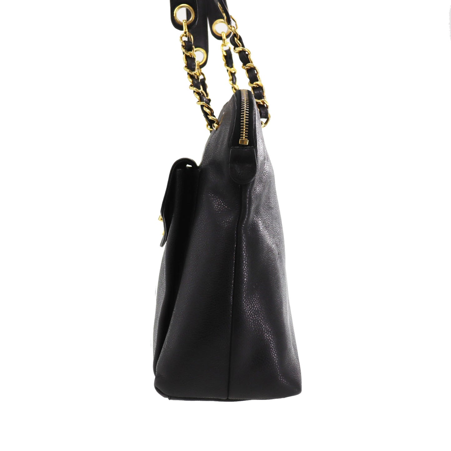 CHANEL Shoulder Tote Bag Caviar Skin Leather #BO993