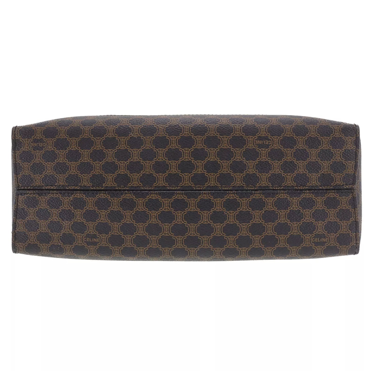 CELINE Macadam Pattern Handbag Black Brown PVC Leather #AH215