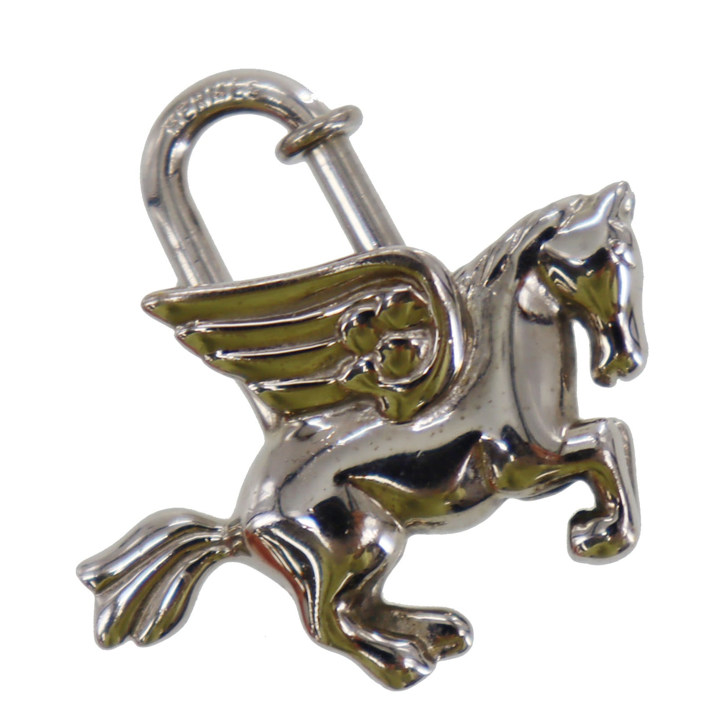 HERMÈS Pegasus Motif Top Charm Cadena Padlock Silver #CR159