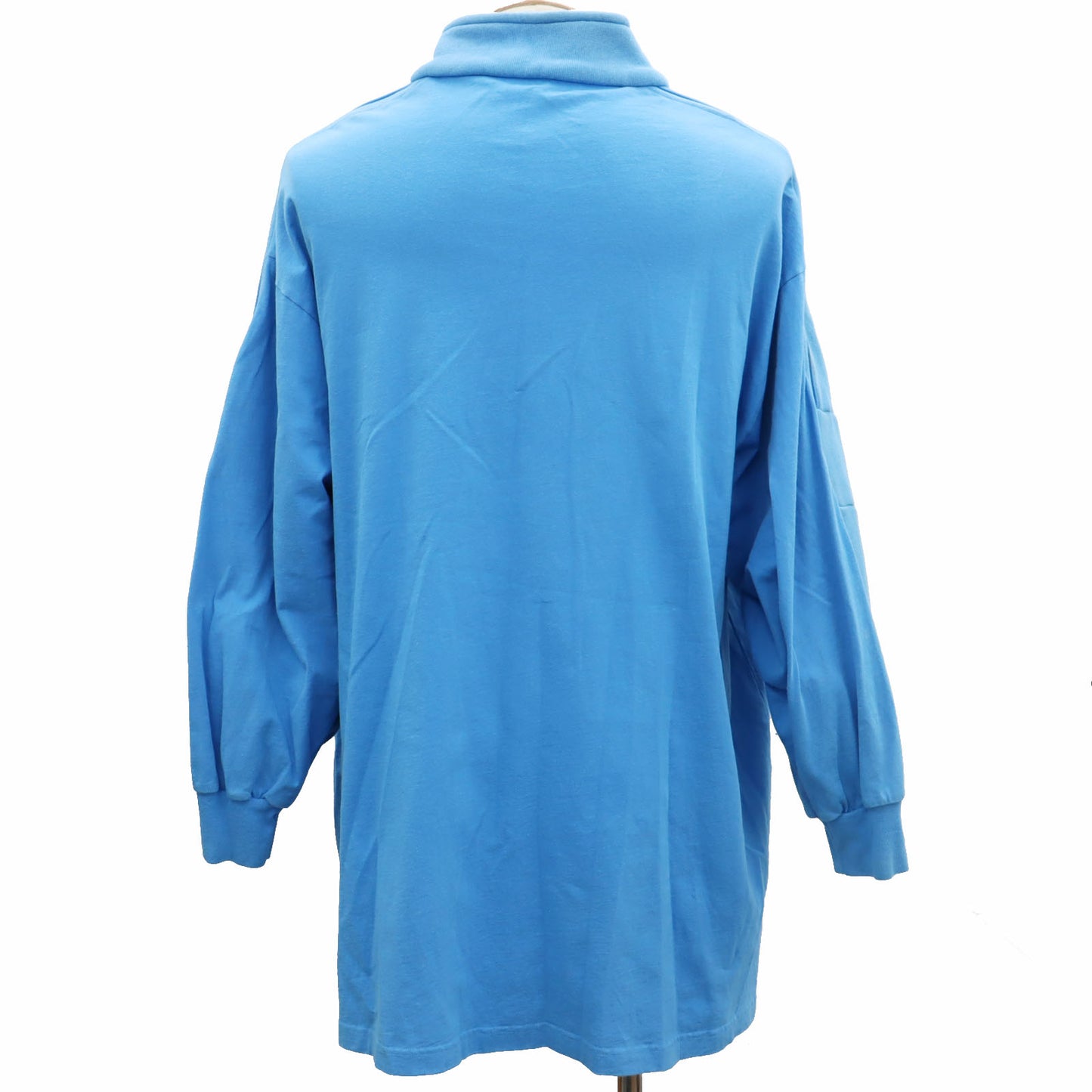 BALENCIAGA Flag Logo Long Sleeve Shirt Tops Light Blue #AH530