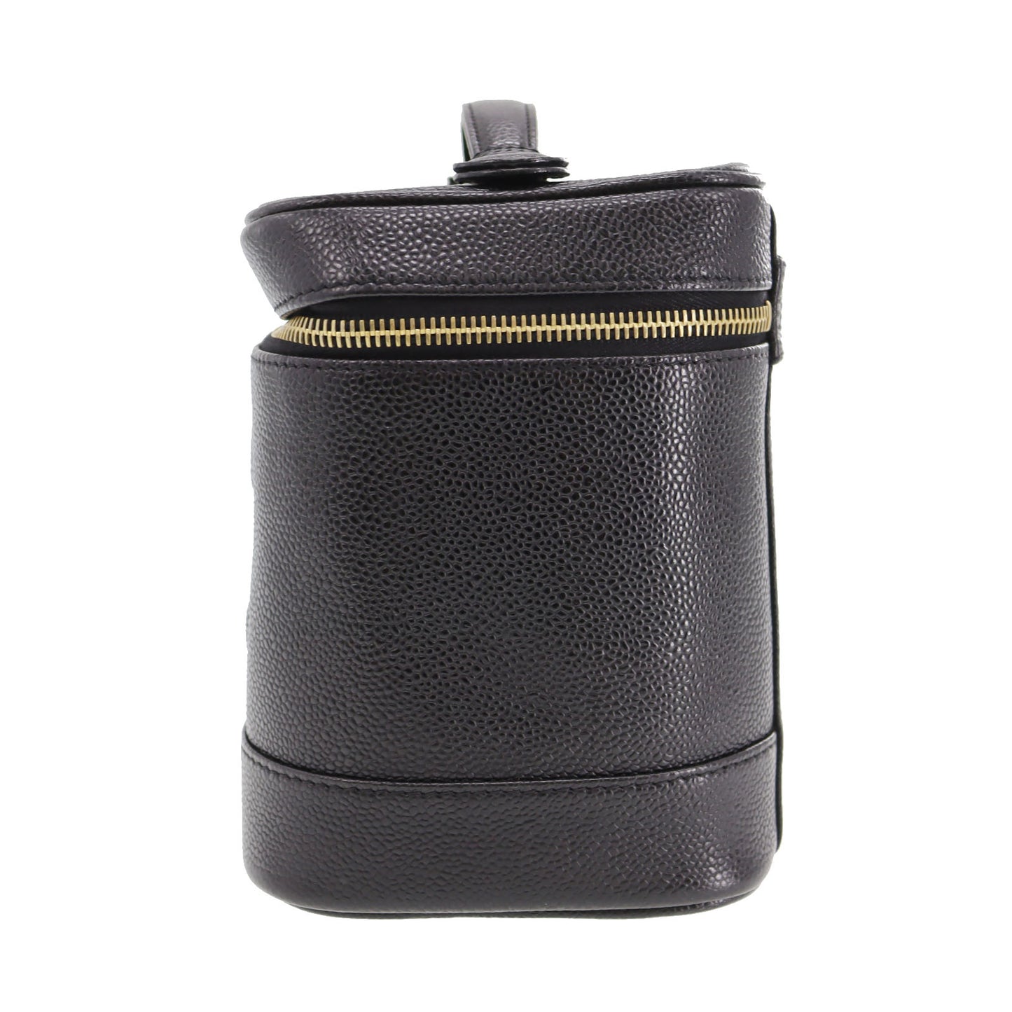 CHANEL CC Handbag Vanity Black Caviar Skin Leather #CD677