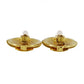 CHANEL CC Logos Circle Earrings 97 A Clip-On Gold #AG996