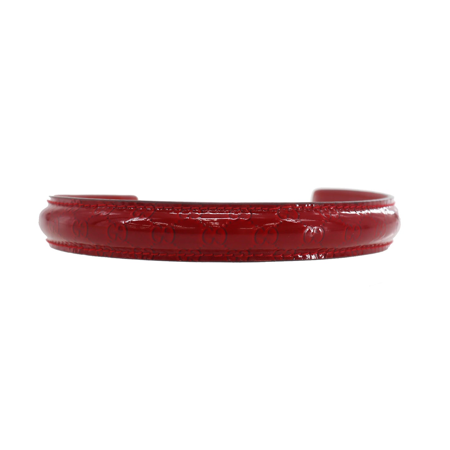 GUCCI Headband Hair Accessory Red Patent Leather #EA252